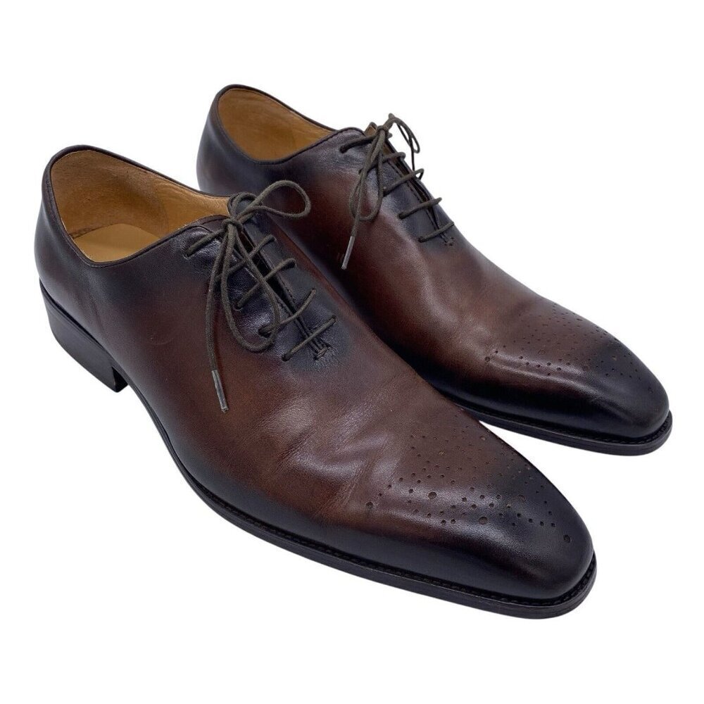 Maison Forte Dress Shoes Men's 9.5 Kyoto Wholecut Leather Oxford Brogue Chestnut
